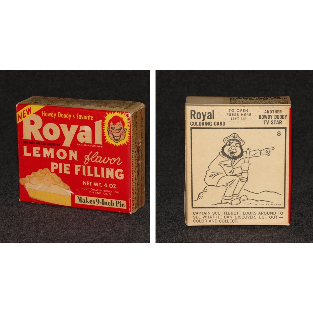 Howdy Doody Royal Dessert Coloring Cards 1/12 #8 Scuttlebutt Lemon Pie Box