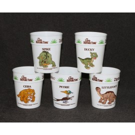 Land Before Time Drinking Cups 1988 Tumblers Original Shipping Box MIB