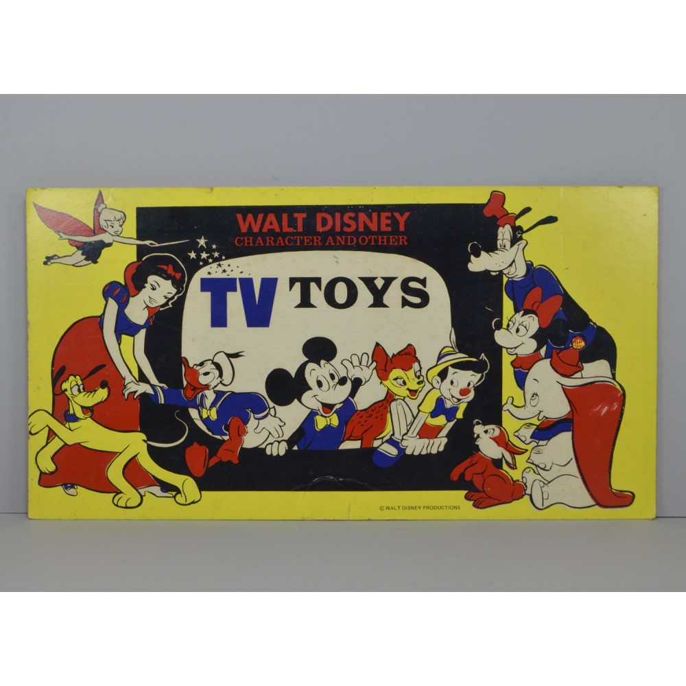 Disney 1950's Store Display Sign TV Toys Mickey Donald Tinker Bell More