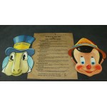 Disney 1939 Pinocchio Gillette Razor Blades Masks Set of 2 Premium Jiminy