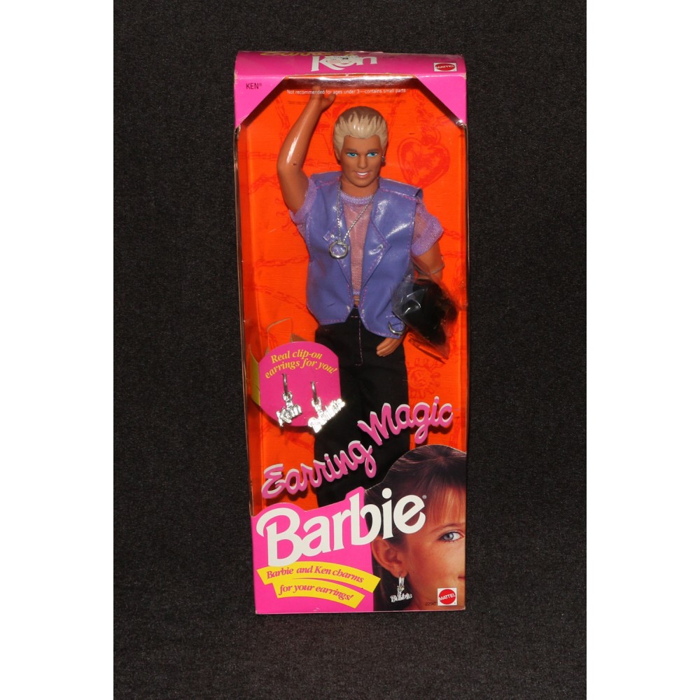 Barbie Pink Box 1992 #2990 Earring Magic Ken MIB