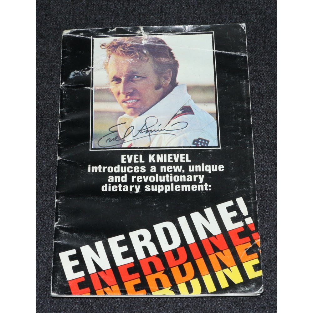 Evel Knievel 1970s Enerdine Vitamins Pamphlet Brochure Catalog Scarce