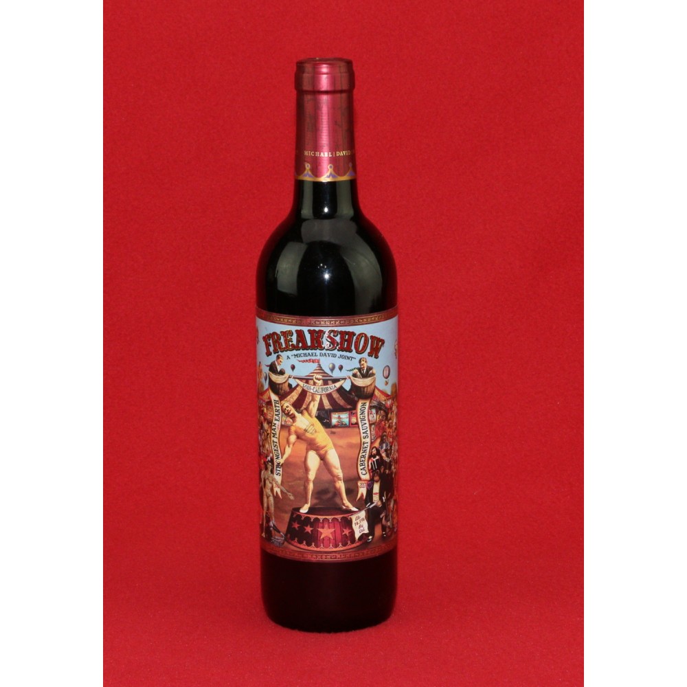 Freakshow Non-Alcoholic Wine Michael David Joint 1990's Strongman Full Bottle
