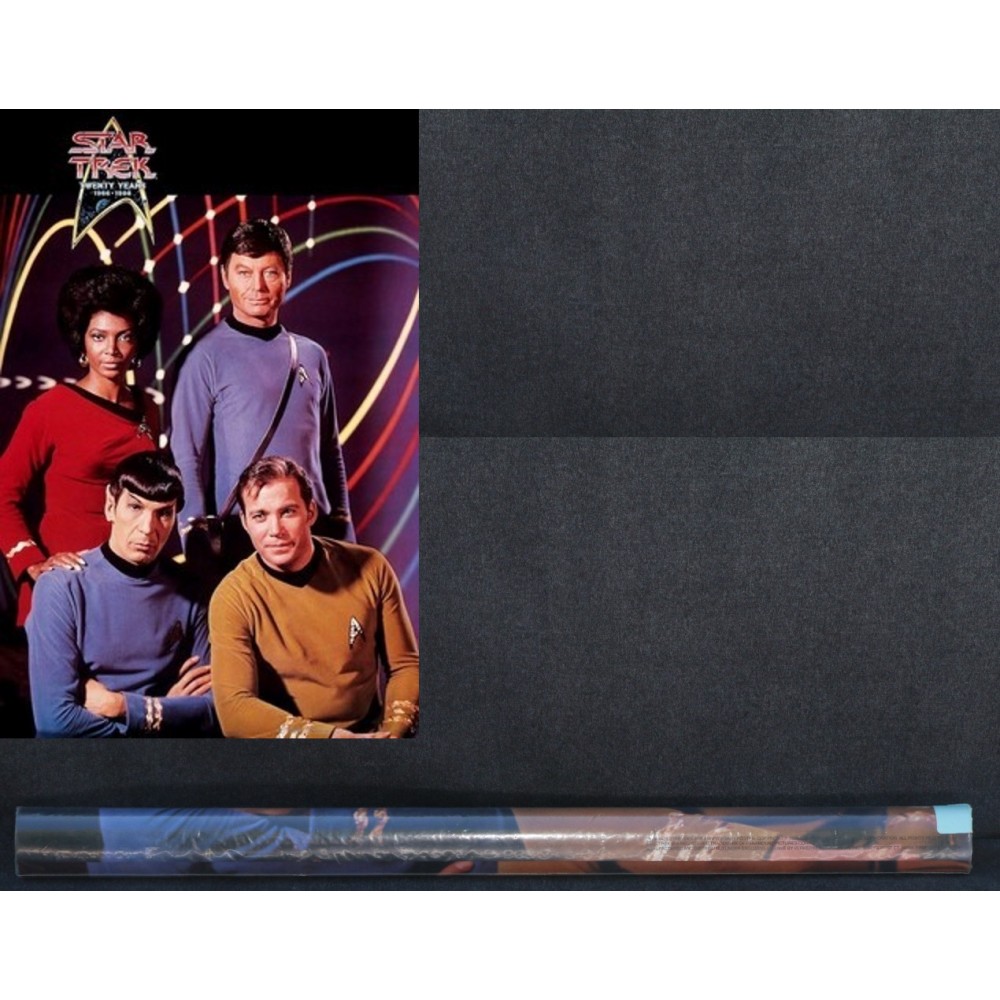 Star Trek TOS 20th Anniversary Poster Spock Kirk Uhura In Tube Original
