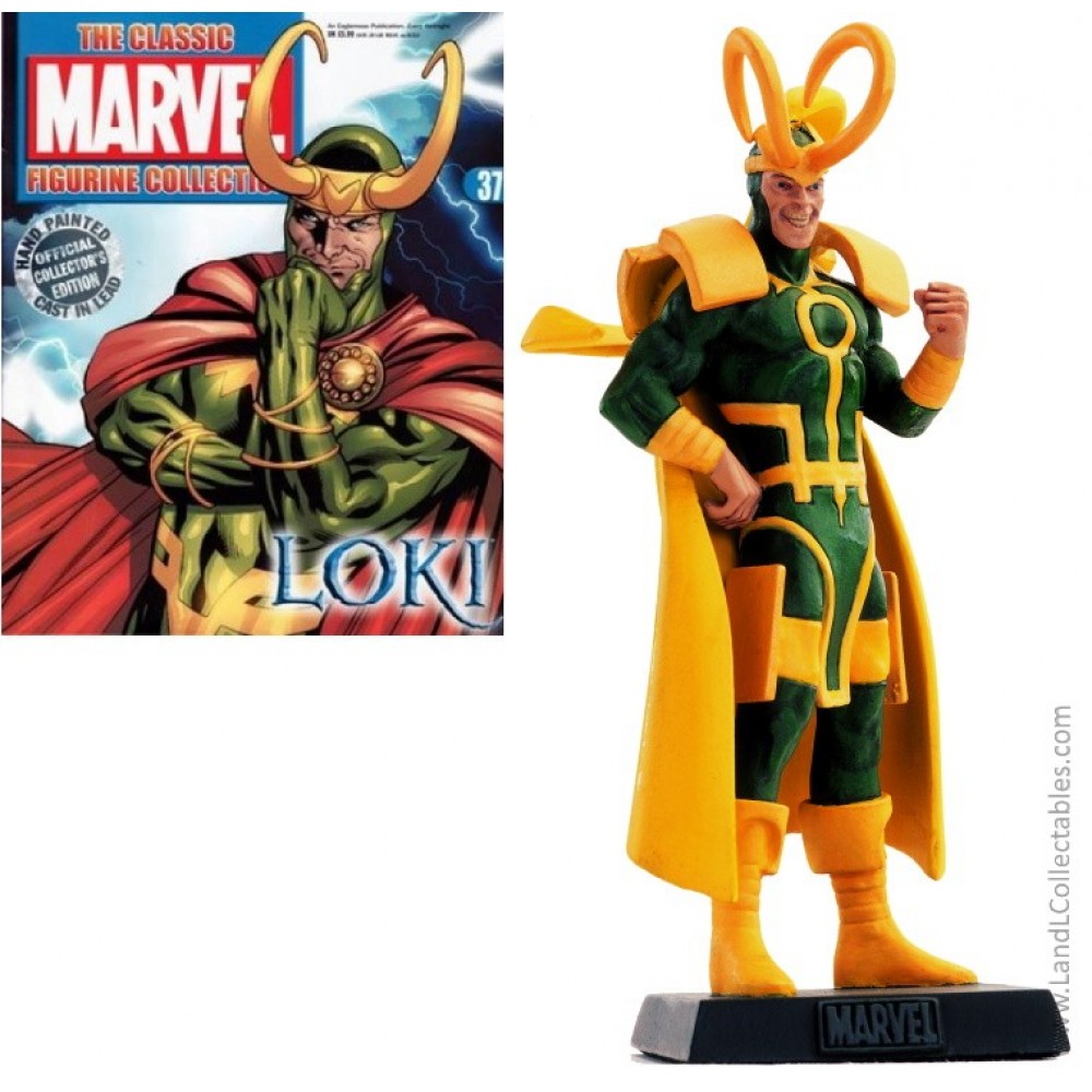 Classic Marvel Figurine Collection Eaglemoss 2007 Statue #37 Loki +Mag