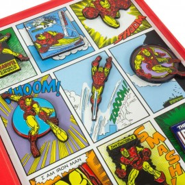 Marvel Super Heroes Enamel Pin Set Iron Man #126 x9 Badge John Romita Jr
