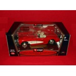 Burago Die Cast Car 1/18 Scale 1957 Corvette Convertible Red MIB
